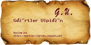 Gürtler Ulpián névjegykártya